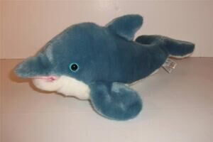 Fiesta Dolphin Puppet Blue White 15" Stuffed Plush -0614T01